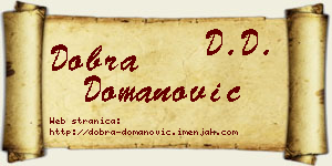 Dobra Domanović vizit kartica